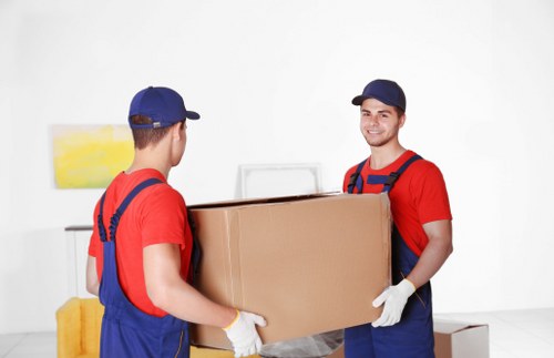 Office removals team preparing a business move in Clapton