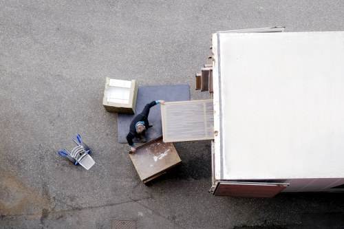 Packing boxes and furniture for a Clapton house move