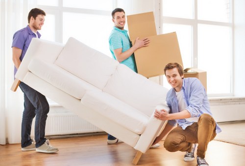Office furniture and equipment prepared for a local Clapton move